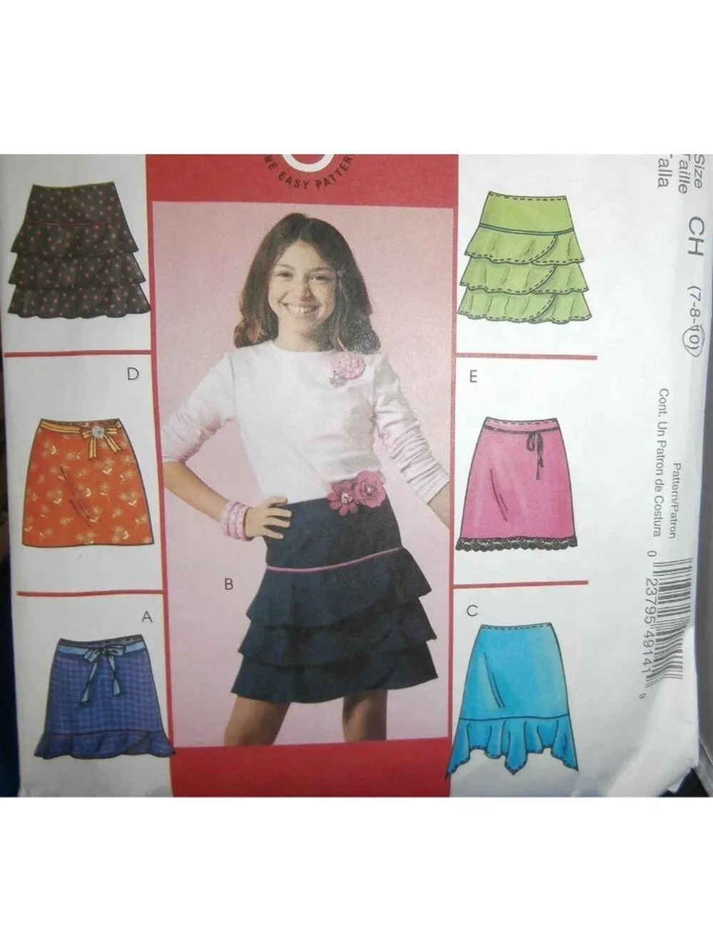 Vintage Sewing Pattern McCalls M4914 Child Girls Skirts 6 Styled Sizes 7-8-10 UC
